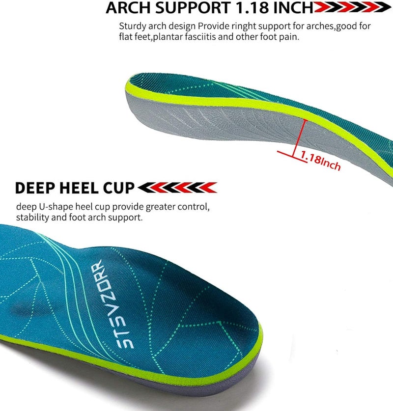 STSVZORR Plantar Fasciitis Foot Arch Support Orthopedic Insole Flat Foot Running Shock-Absorbing Insoles Men and Women - Image 5